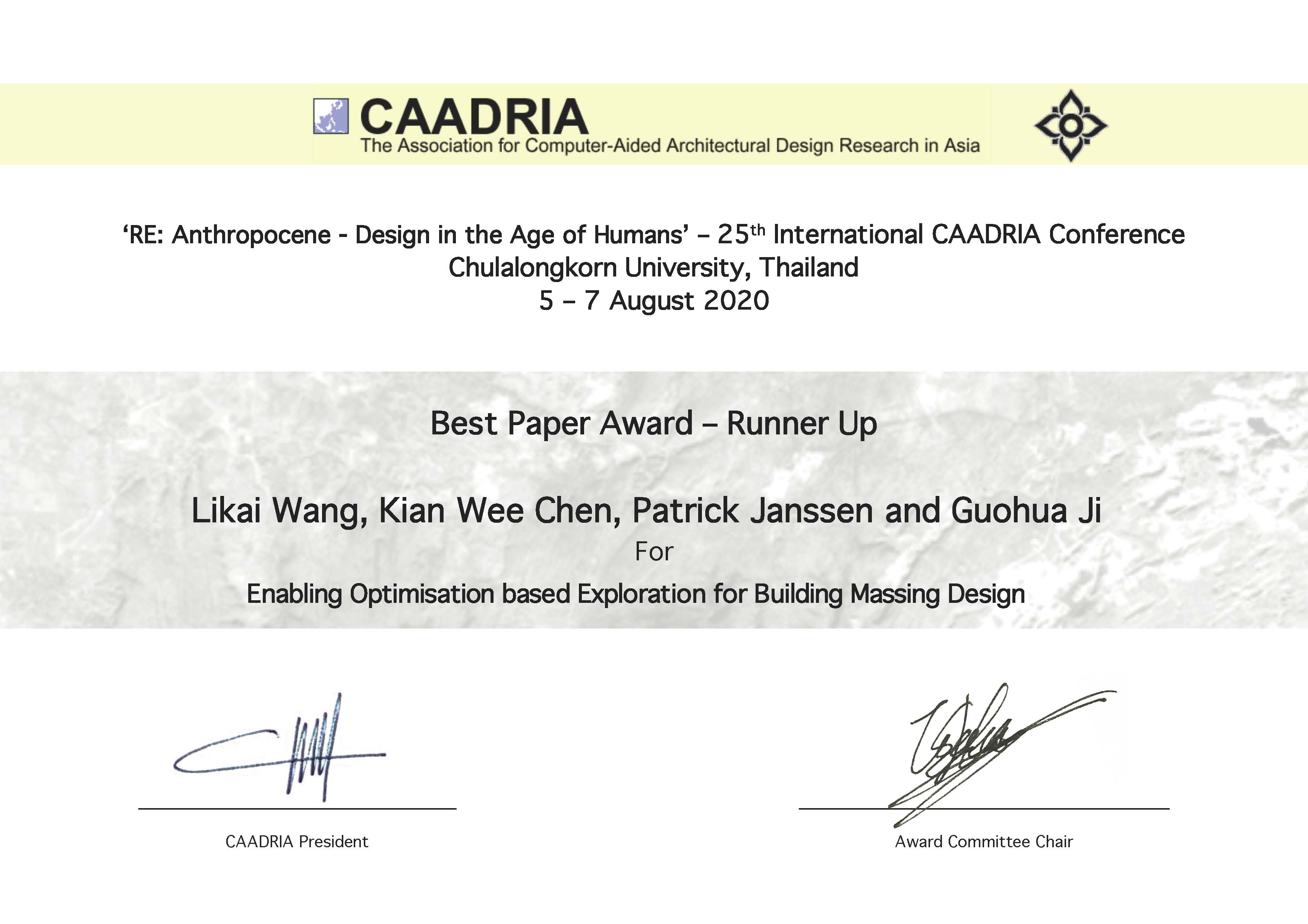 CAADRIA 2020 presentation